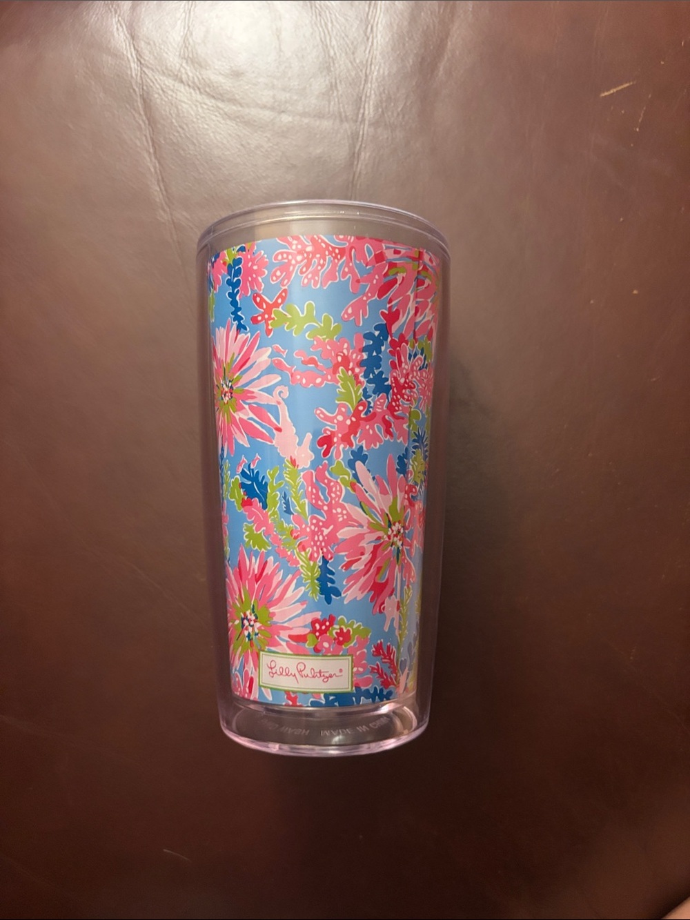 Lilly Pulitzer Floral Pink and Blue Insulated Cup